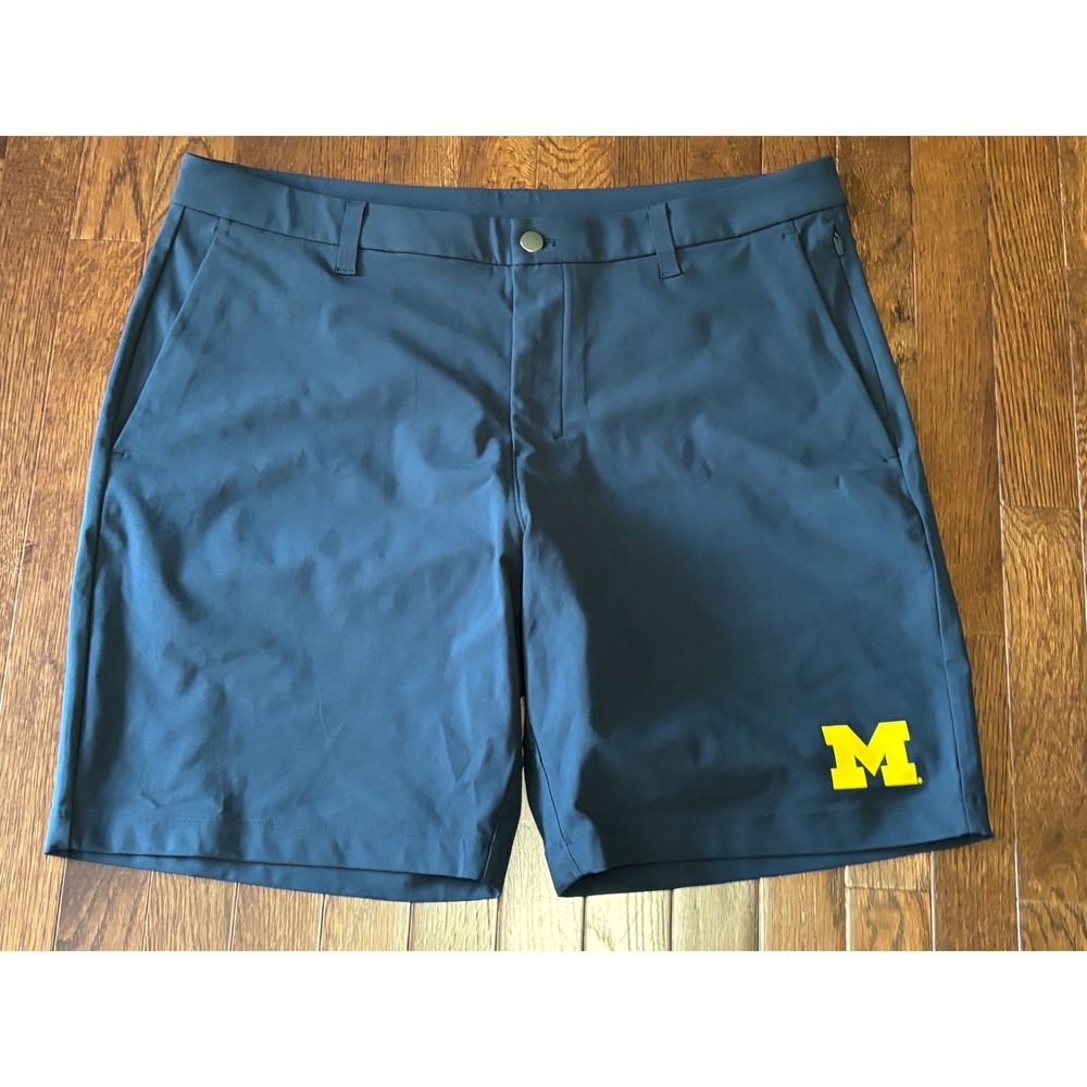 Lululemon Michigan Wolverines Commission Shorts 38 Navy Warpstreme 9" NCAA